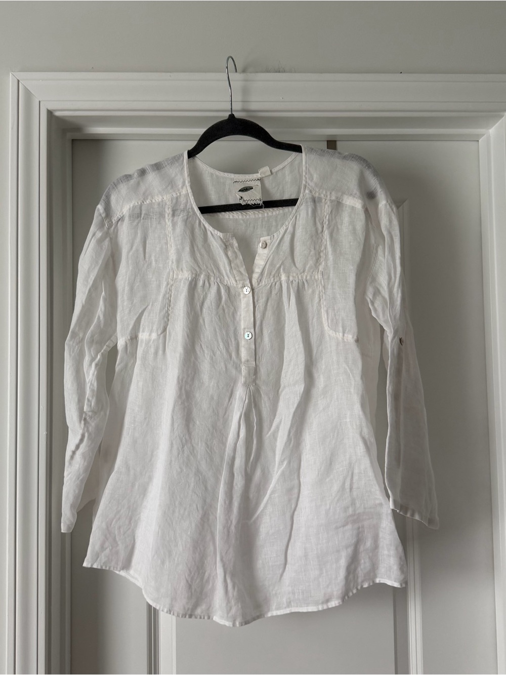 Nuture White linen button up blouse